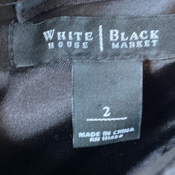 WHBM Black Strapless Satin Blend Midi Dress—SZ. 2 - Picture 5 of 9